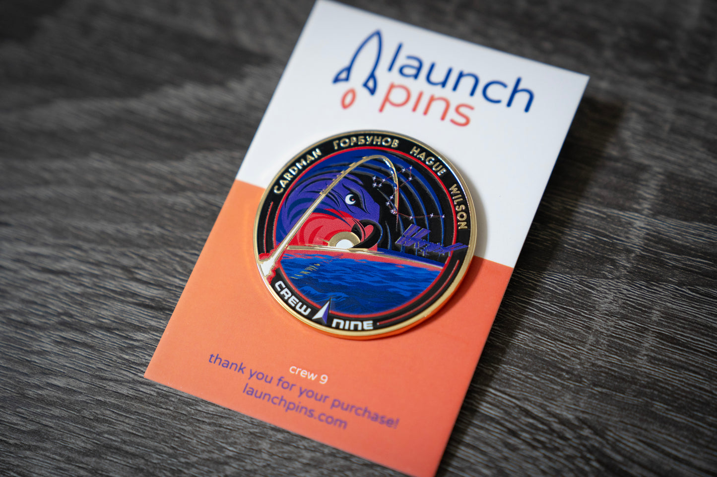 NASA Crew-9 USCV-9 Mission Patch Hard Enamel Pin