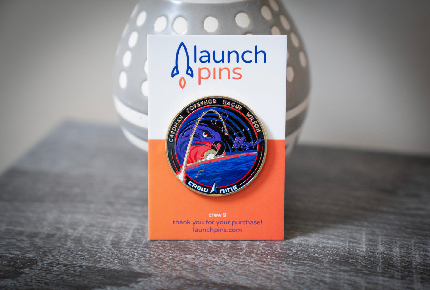 NASA Crew-9 USCV-9 Mission Patch Hard Enamel Pin
