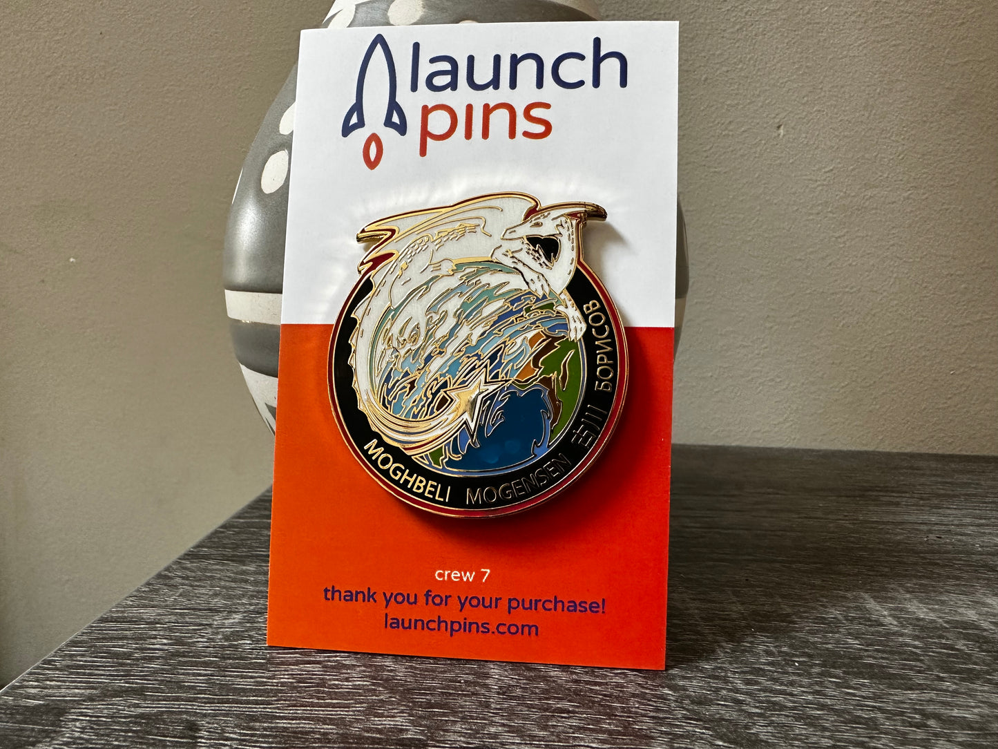 NASA Crew-7 USCV-7 Mission Patch Hard Enamel Pin