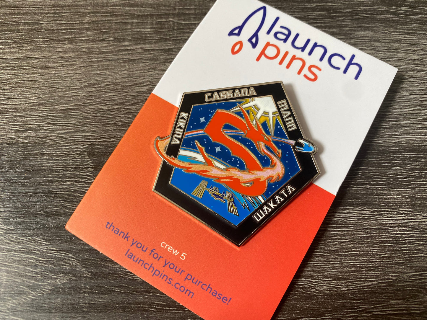 NASA Crew-5 USCV-5 Mission Patch Hard Enamel Pin