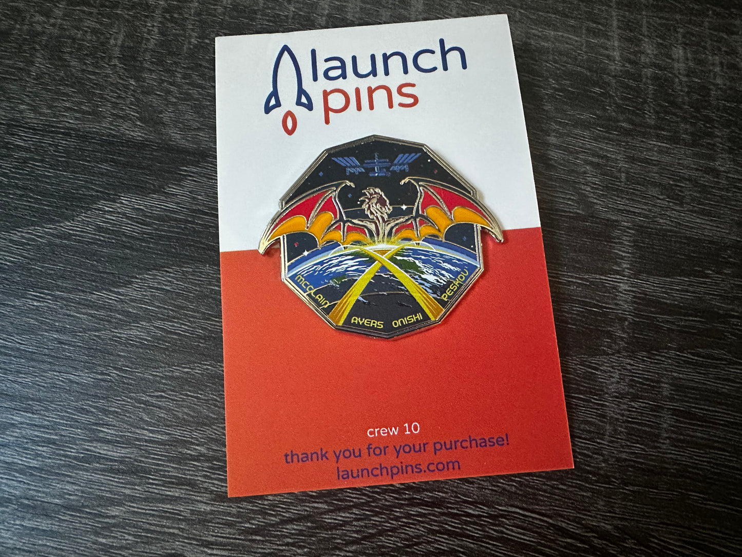 NASA Crew-10 USCV-10 Mission Patch Hard Enamel Pin