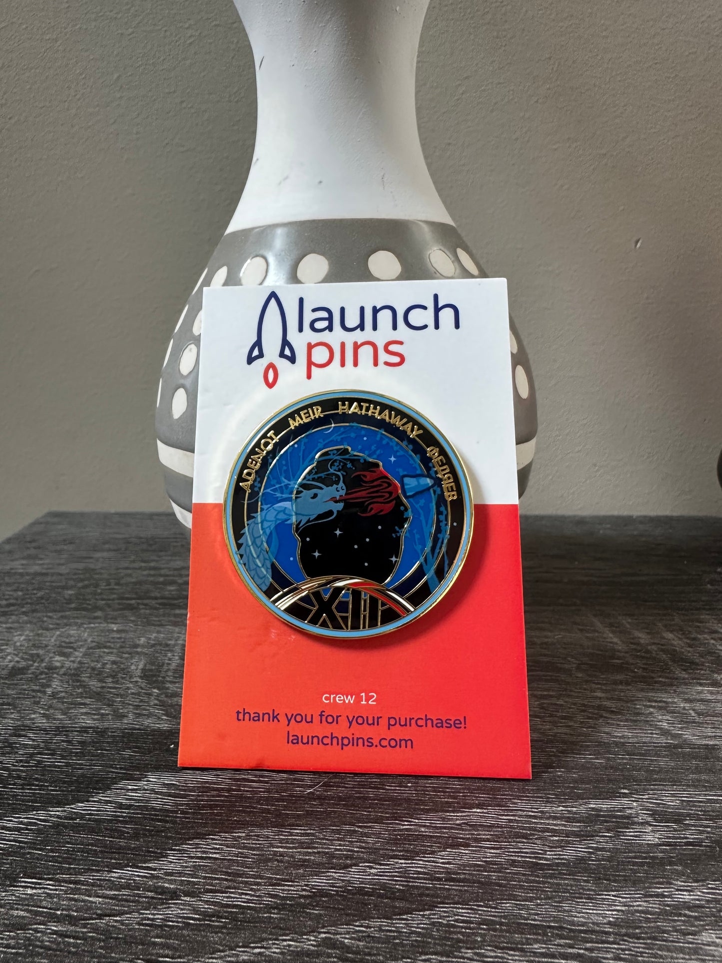 NASA Crew-12 USCV-12 Mission Patch Hard Enamel Pin
