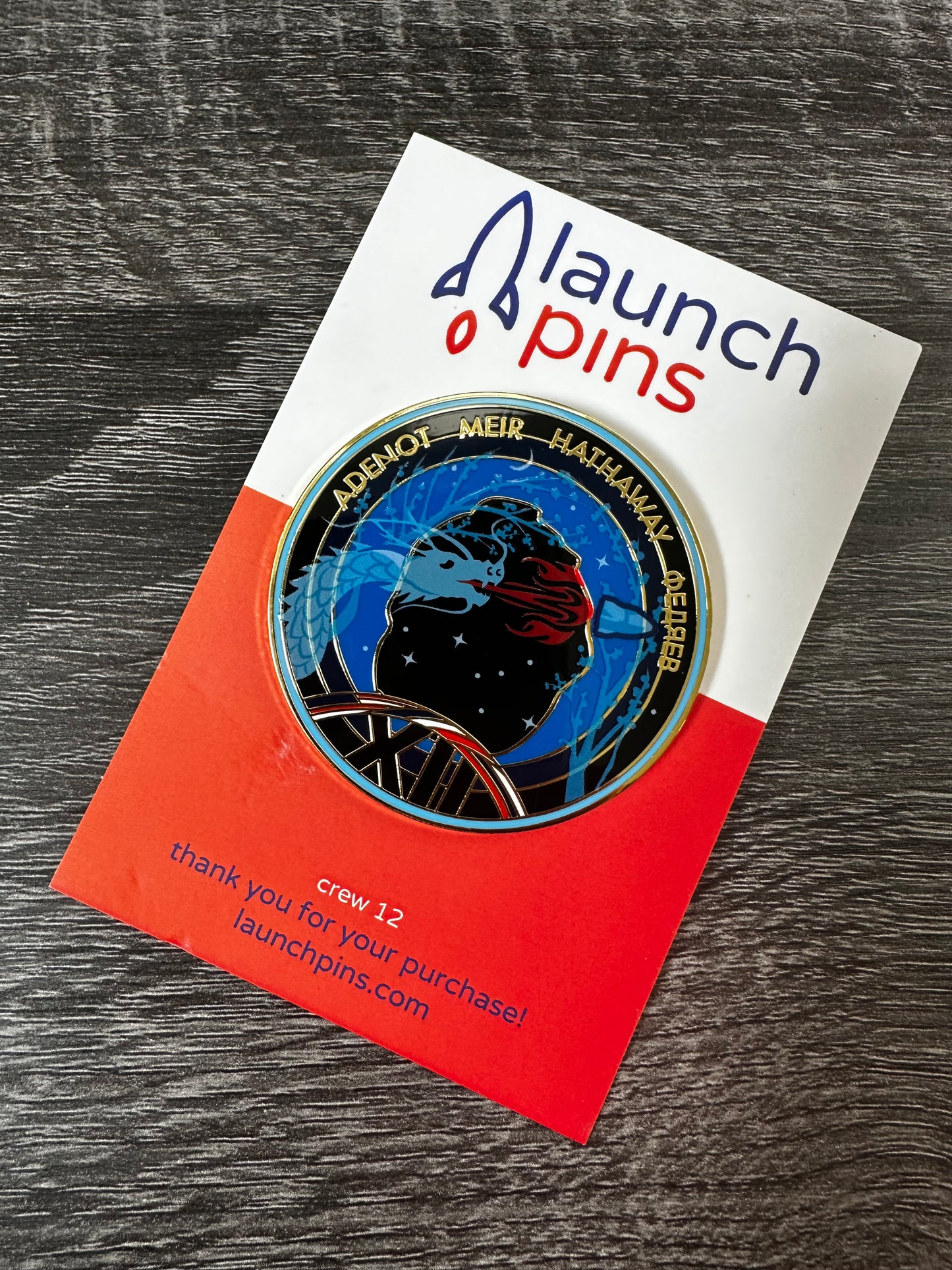 NASA Crew-12 USCV-12 Mission Patch Hard Enamel Pin